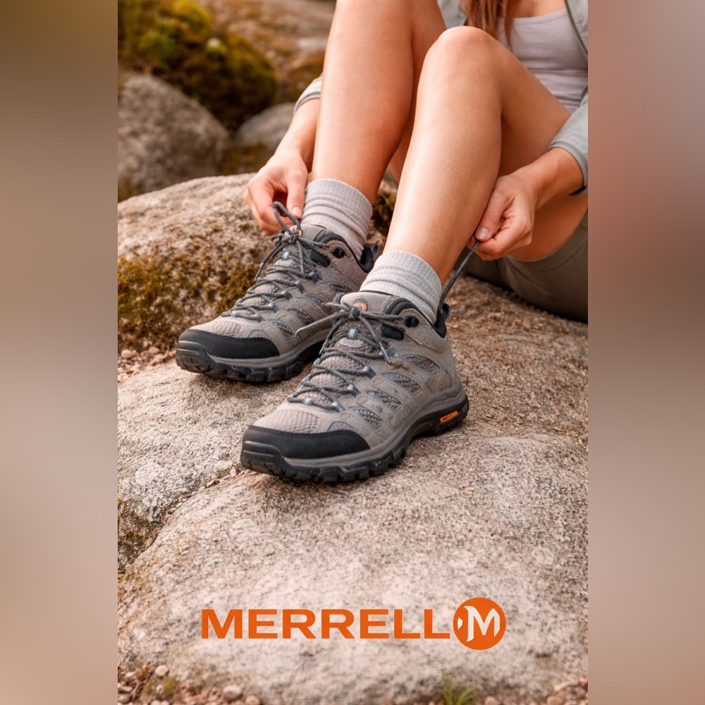 Merrell Gray and Black Women's Hiking Boots